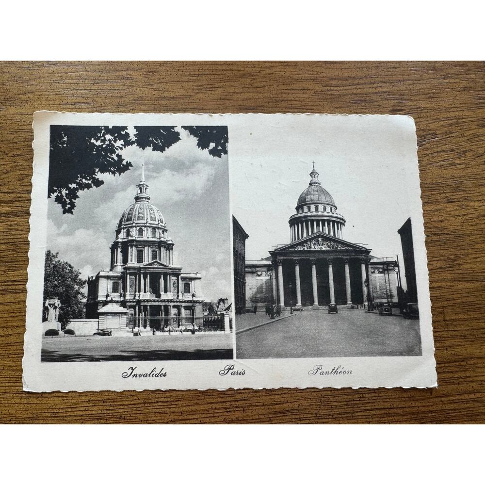 Vintage 1966 Paris France Postcard Invalides Pantheon Posted to New York
